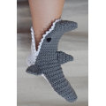 Hand Crocheted Shark Slippers Socks Boots Shoes Made to Order