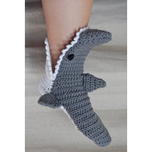 Hand Crocheted Shark Slippers Socks Boots Shoes Made to Order