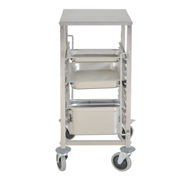 Stainless Steel Single-line GN Pan Trolley With Top Board