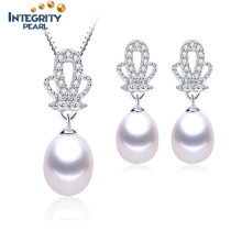 Natural Fresh Water Jewellery Pearl Set 8-9mm AAA Fashion Necklaces Pearl Set