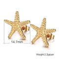 Estrellas de mar de oro elegante stud pendientes pendientes de estrella de mar de mar precioso para joyas mujeres