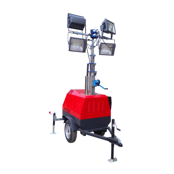 Night trailer lighting tower telescopic