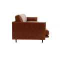 Esboço de luxo Réplica de sofá de couro de três lugares
