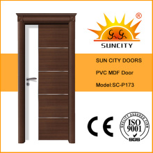 Hot Sale MDF Panel PVC Door, PVC Door with Door Crown (SC-P173)