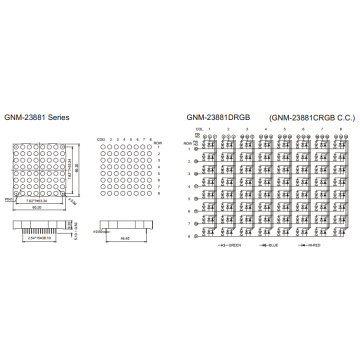 Matrice DOT de hauteur 2.3 pouces hauteur 5.0mm (GNM-23881cxx-dxx)