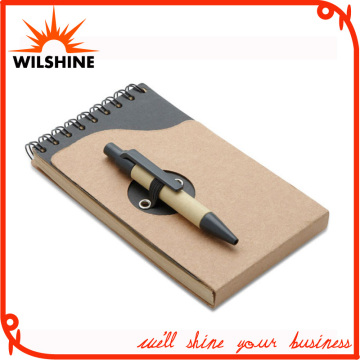 Popular Mini Pocket Spiral Notebook with Recycled Paper Pen (PNB082A)