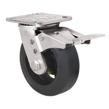 Heavy Duty Caster Series- 4in. W/Dual Brake - Rubber Wheel