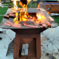 Wood Fired Barbecue Corten Steel Charcoal BBQ