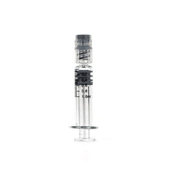 Seringa de vidro pré-cheia Luer lock de 1 ml de comprimento