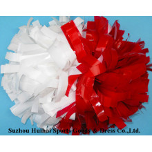Wet Look POM Poms: Red and White