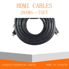 Conector de chapa dourada macho-macho Cabo HDMI 75FT Longo