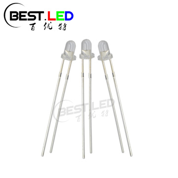 3 mm LED rouge Round Haut Clear Lens 620 Nm