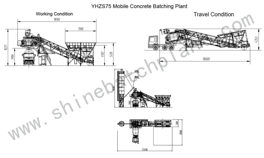 Drawing Mobile Batch Plant 75