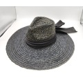 Wheat straw hat with silk band