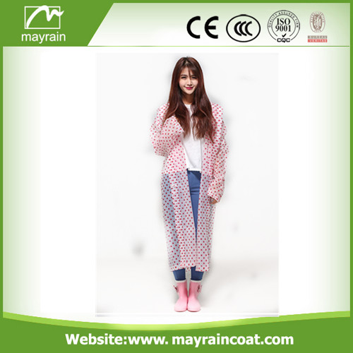 PVC Raincoat with Blue Dots