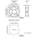 230V/200X200X60mm aluminium moulé Ec Fans