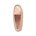 pink warm moccasin slippers for womens