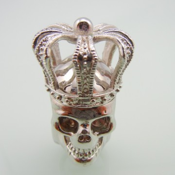 Stainless Steel Cross Crown Men Skull Ring