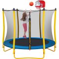 Trampolin für Kinder mit Basketball -Hoop -Gummiball