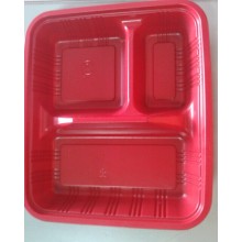 Three Hole Red Plastic Plate (HL-157)