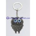 Owl Key Chain Handmade Evil Eye Silver Plated