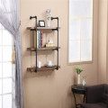 Industrial Steel Pipe Wooden Shelf