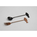 Customized Black PVD Coating coffee Spoon Fork set