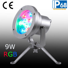 IP68 9W luz subaquática LED em aço inoxidável