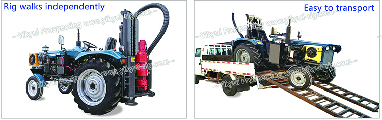 180m 200m tractor water well drilling rig walks independently and easy to transport