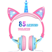 Glowing Unicorn Cat Ear LED Adjustable Foldable Headphones