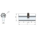 Double sided euro cylinder lock cogwheel 7 pins