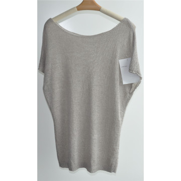 Pure Color Round Neck Pullover Sweater for Ladies