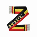 Custom satin fabric Belgium flag design football scarfs