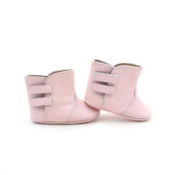 Nouvelle botte en cuir souple rose confortable pour bébé