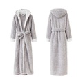 Grey cut flower coral fleece women's nightdress