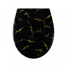 Black Duroplast Toilet Seats in Gold-Dust Glitter Effect