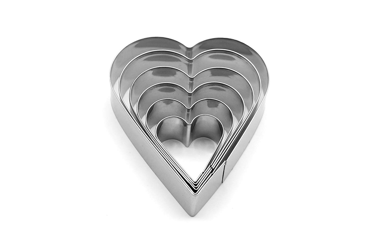 6pcs Stainless Steel Heart Cookie Cutter set