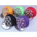 Hot selling fashion rock design rhinestone crystal rivet snapback cap hat for unisex