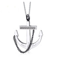 Fashion anchor diamond  stainless steel necklace pendant