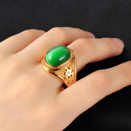 925 sterling silver jewery Green agate stone ring