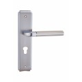 Embossed aluminum door handle with plate