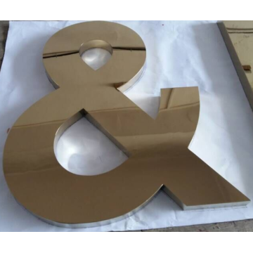 Polished Golden Titanium Letter Stainless Steel