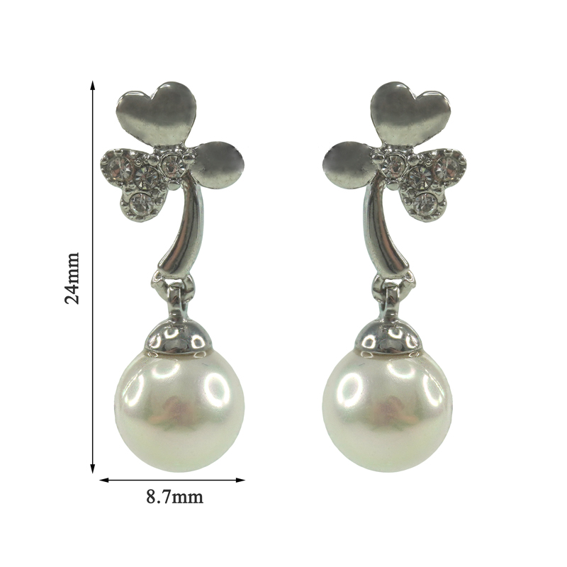 heart glass pearl dangle round wedding