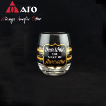 ATO clear lead-free crystal engraved stemless wine glass