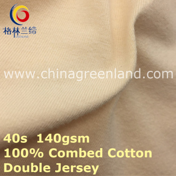 Tecido de malha de algodão duplo Jersey para Polo T-Shirt (GLLML422)
