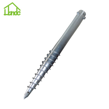 Hot galvanized ground screw with three nuts