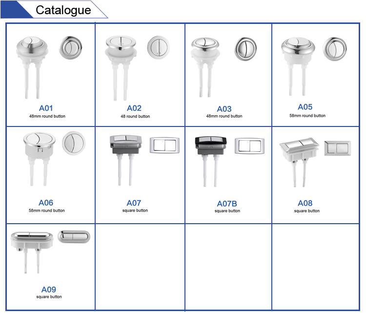 High Standard Chrome Square Toilet Push Button