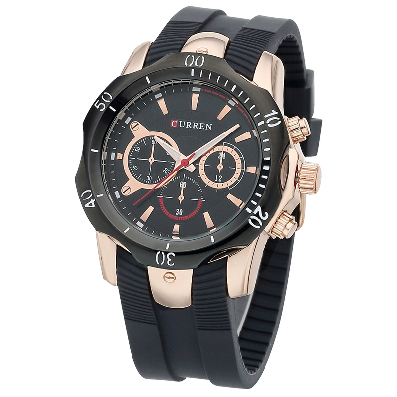 Hot Sale CURREN Rubber Sport Men Watches 