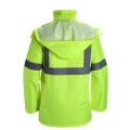 Großhandel 300d Oxford PU beschichtete Klasse 3 Hivis Regenmantel