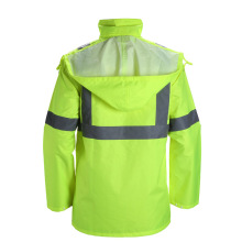 Atacado 300d Oxford PU revestido de classe 3 HIVIS capa de chuva